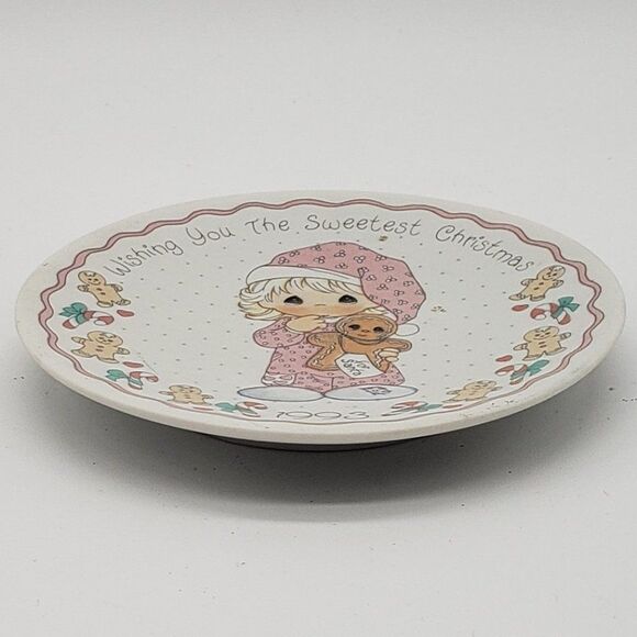 Precious Moments 1993 Wishing You The Sweetest Christmas Mini Decorative Plate - Picture 4 of 10